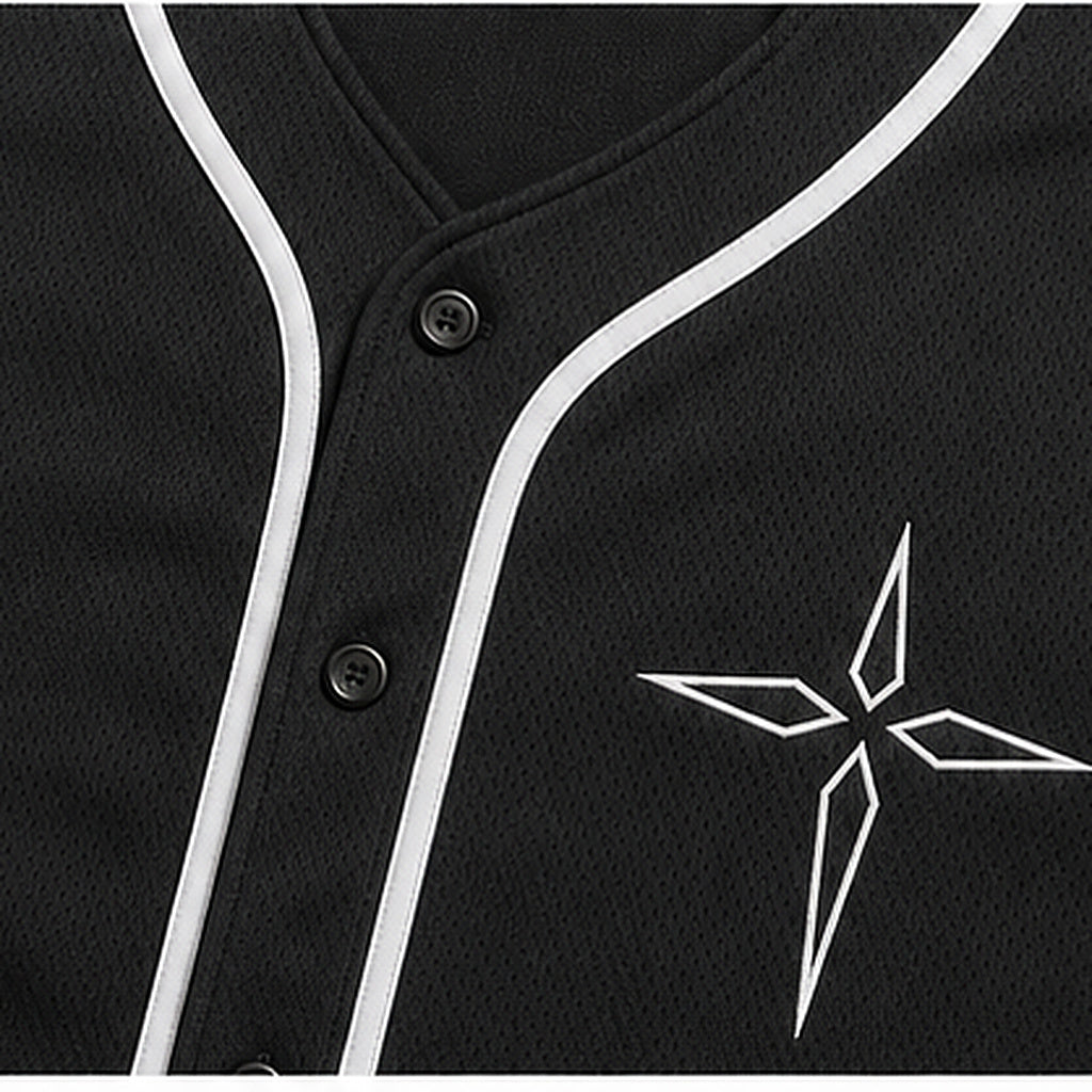 Mesh, placket piping and the four-point cross